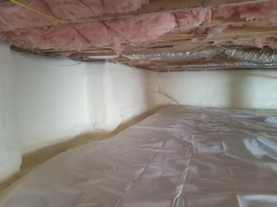 Crawl space encapsulation with closed-cell spray foam for Spray Foam Roofing in Clyde